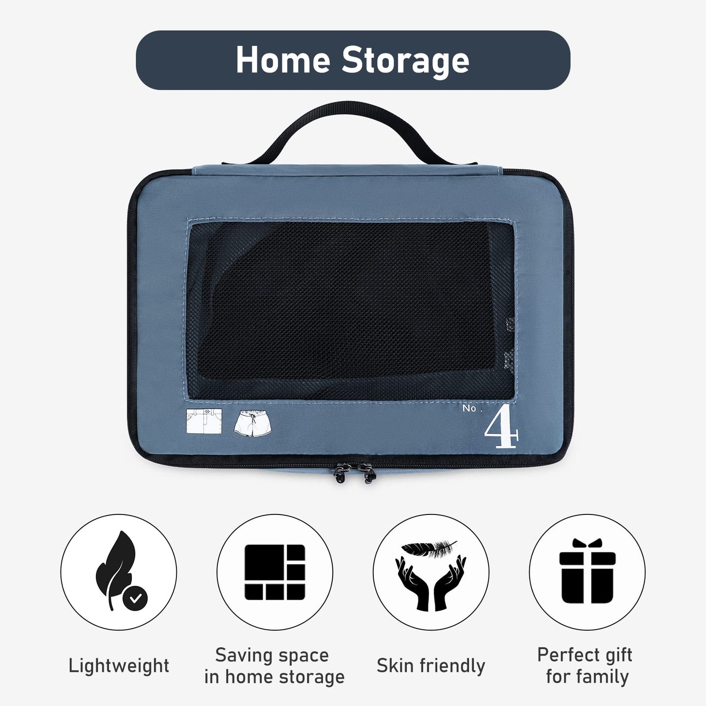 ECOHUB Hardside Expandable Carry On Luggage 2 Set and Packing Cubes 7 Set Tear-Resistant Packing Cubes, Blue