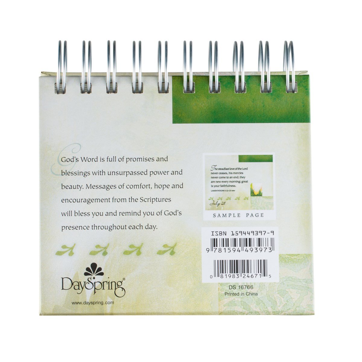 DaySpring - Promises & Blessings: Scriptures Verses for Every Day of the Year - Perpetual Calendar, 1.5" x 5.25" x 5.5" (16766)