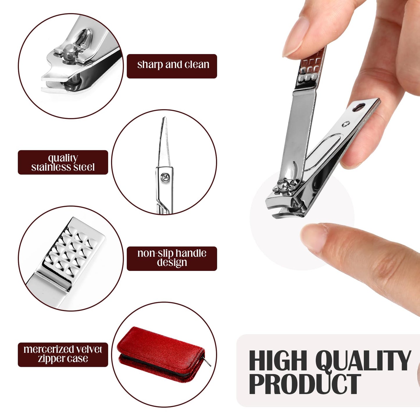 Coume 48 Set Men Gift Bulk Nail Care Kit Stainless Steel 8 in 1 Manicure and Pedicure Set with Travel Case Stocking Stuffers Baby Shower Prizes for Employee Teacher Staff Coworkers(Red Series)