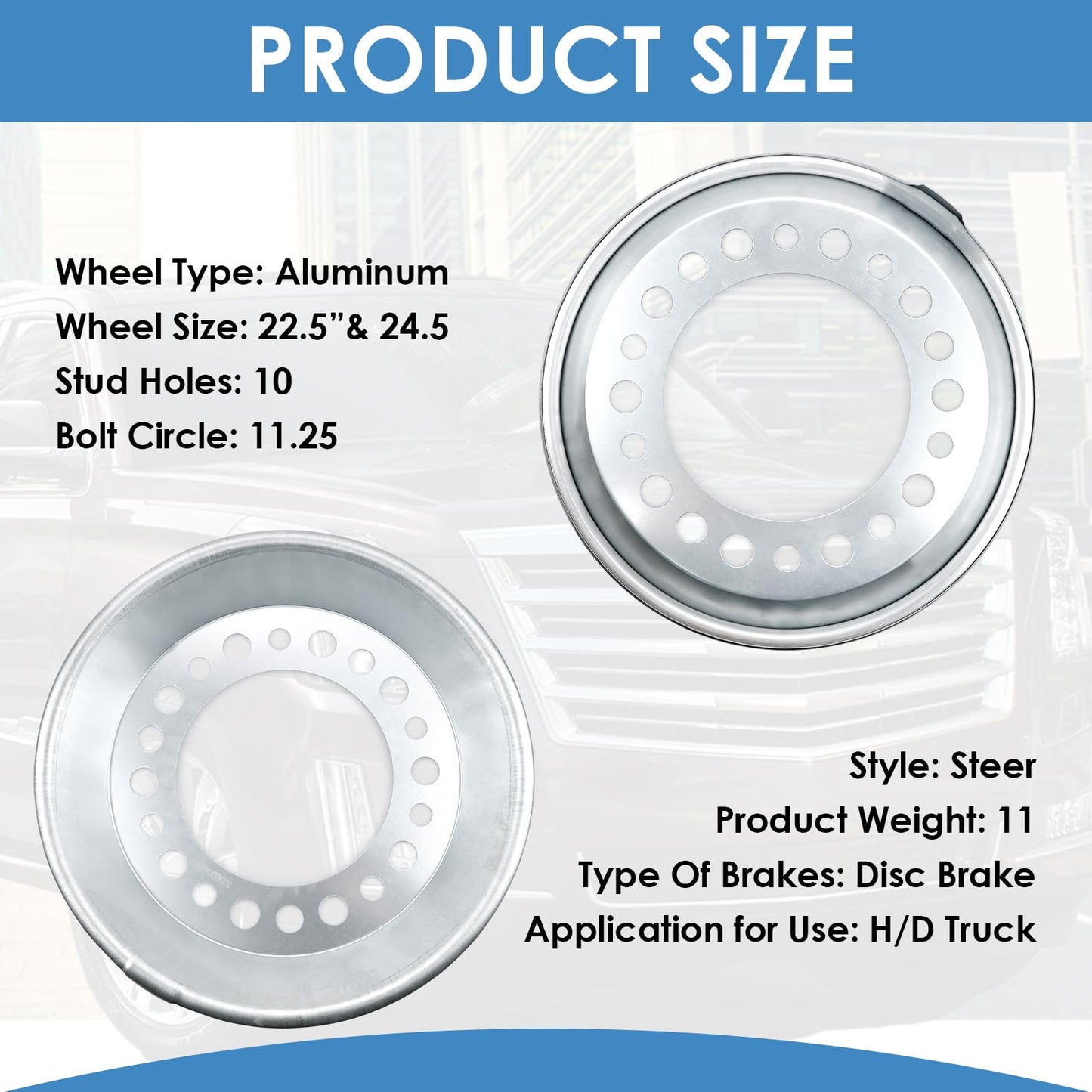 800-822 2 Pcs Steer Wheel Automatic Balancers Fit for 22.5-24.5" Wheel #800822