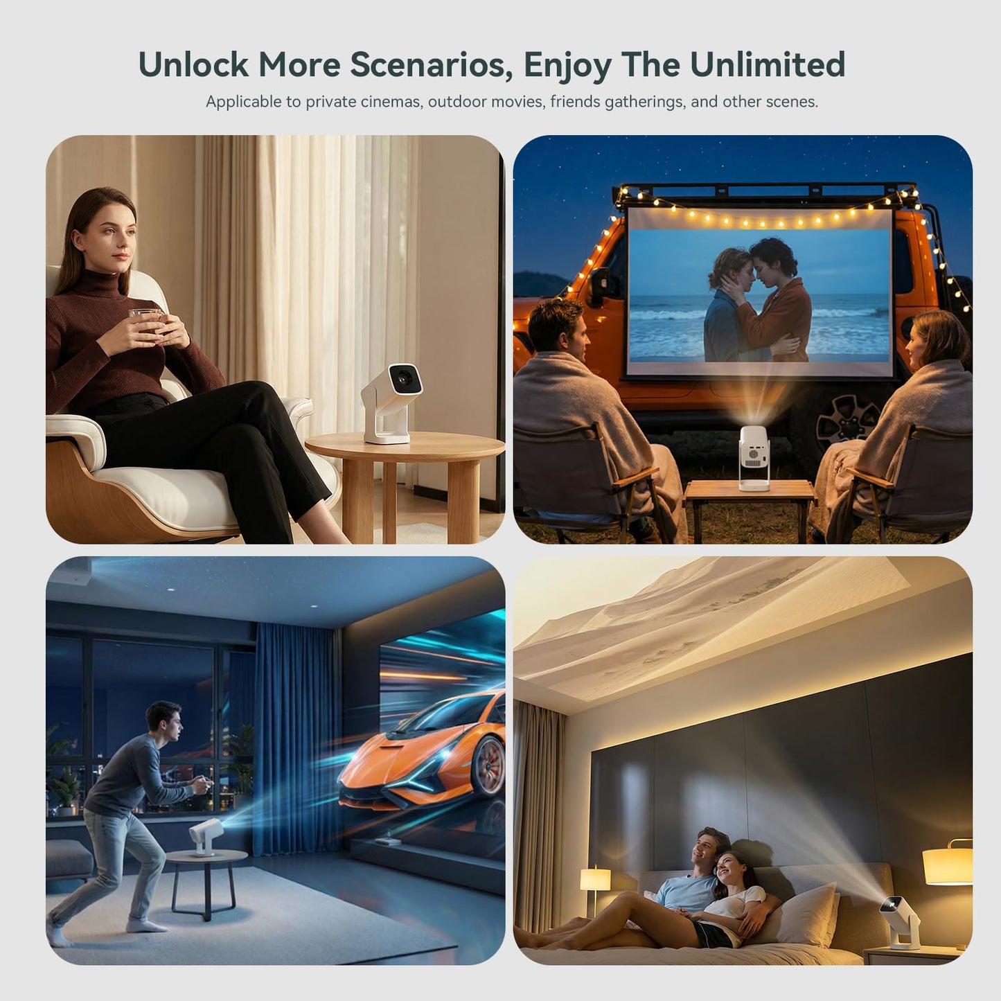 Wanbo Cube 1 Smart Projector with WiFi and Bluetooth, Android TV OS, Google Voice Assistant, 360°Adjustable Home Projectors, 1080P Support, Auto Keystone, Movie Portable Outdoor Projector, Dark Green