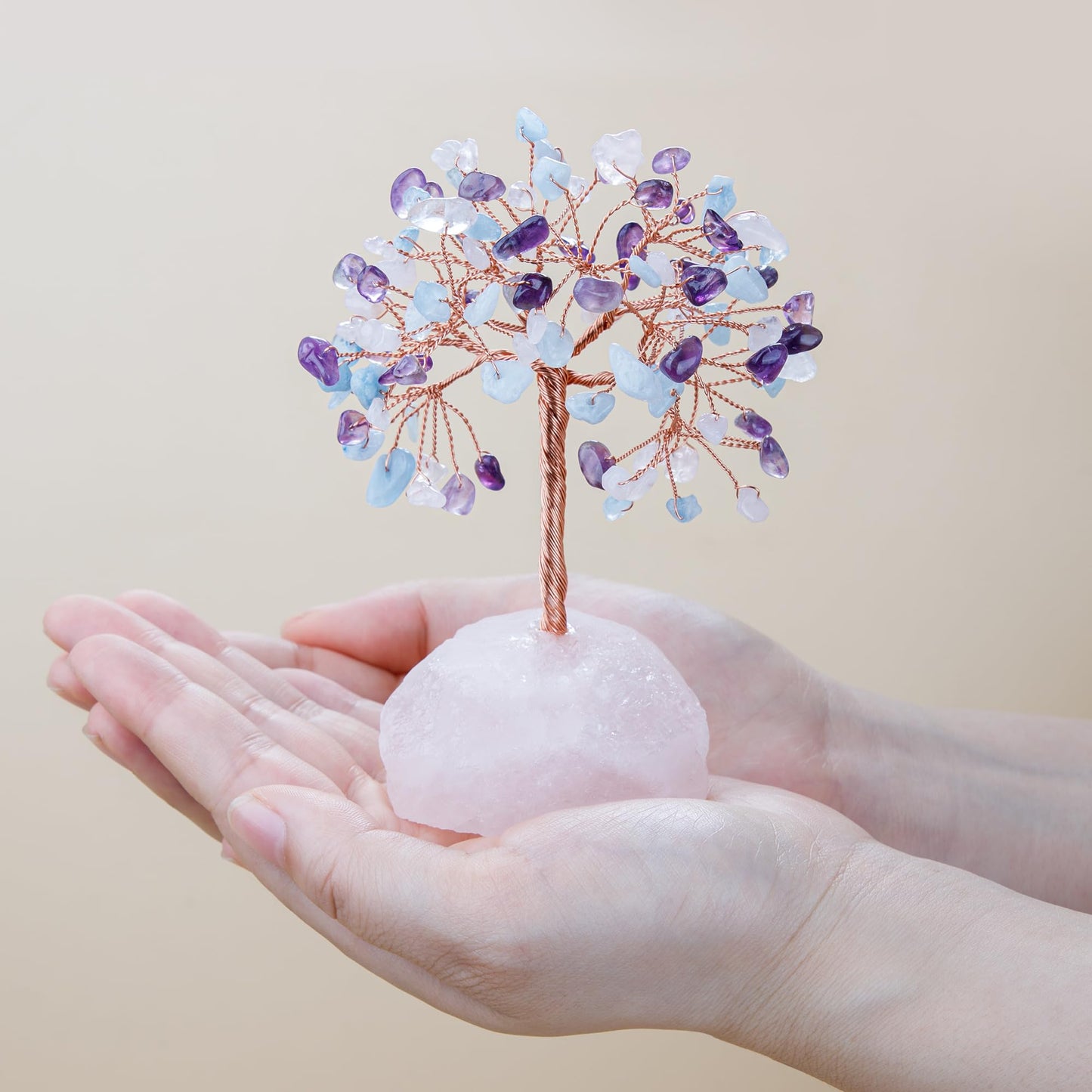 ZenBless 7 Chakra Healing Crystals Stones Tree of Life, Feng Shui Money Tree,Little Fake Bonsai Zen Spiritual Home Living Room Cubicle Office Desk Decor and Accessories for Women