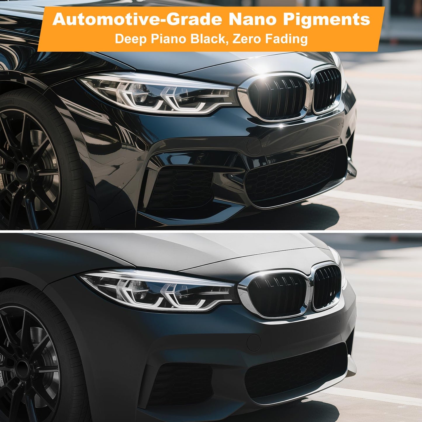 SARCRY Gloss Piano Black Vinyl Car Wrap 50ft x 5ft (17m x 1.52m) - Premium High Gloss Black Vinyl Wrap Film with Air Release, UV Protection, Truck, SUV DIY Paint Protection (for Full Car)