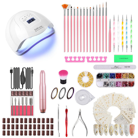 2026 Upgrad 116 PCS Portable Electric Nail Drill with 120W UV LED Nail Lamp Set,Gel Light Drill Kit,Acrylic Nails Gel Polishing Shape Tools Supplies Set,Manicure Pedicure Nail Files DIY