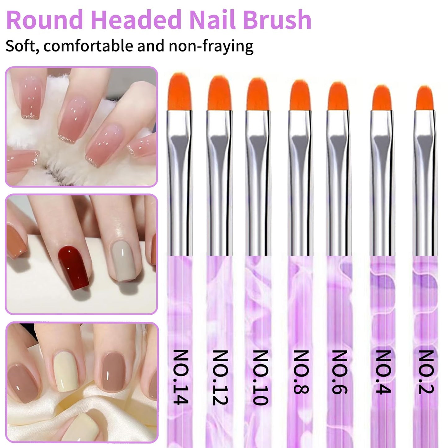 28Pcs Purple Nail Art Brush Set, Acrylic Nail Brushes, Gel Nail Brush, Nail Dotting & Liner Tool, Nail Dust Brush, Professional Manicure Tool Kit for Acrylic Powder Application, Sculpting & Cleaning