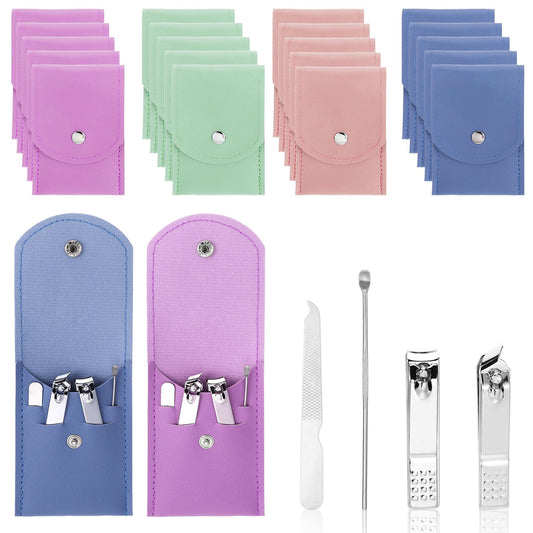 30 Pcs Manicure Kit for Women, Nail Clipper Set with Case, Travel Nail Kit Manicure Set Nail Care Kit Nail Scissors, 4 Mixed Colour Purse Essentials Travel Size Essentials, Manicure Set Women