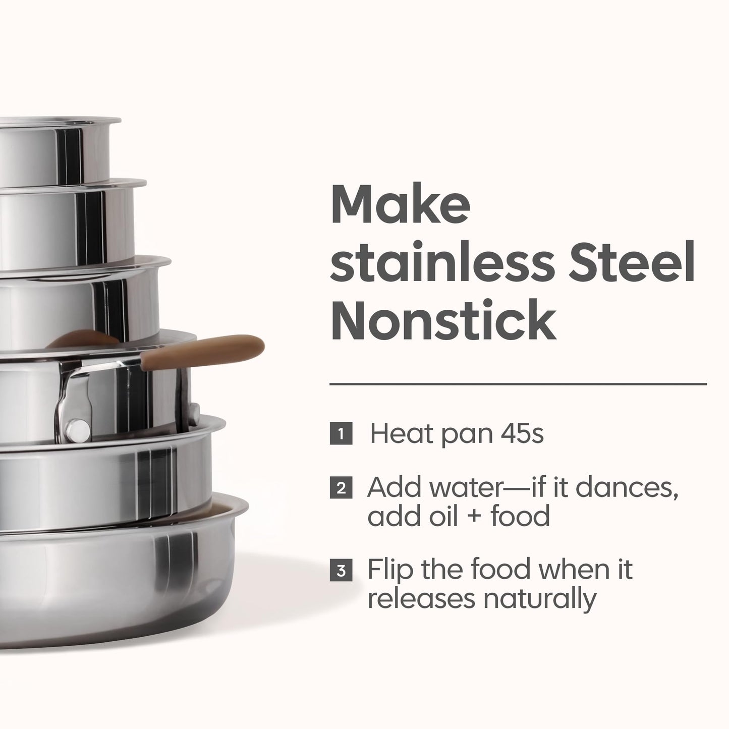 CAROTE 19pcs Stainless Steel Cookware Set with Detachable Handle, Pots and Pans Set, Induction Kitchen Cooking Sets, RV/Camping Cookware, Removable Handle, Oven Safe, Woodgrain