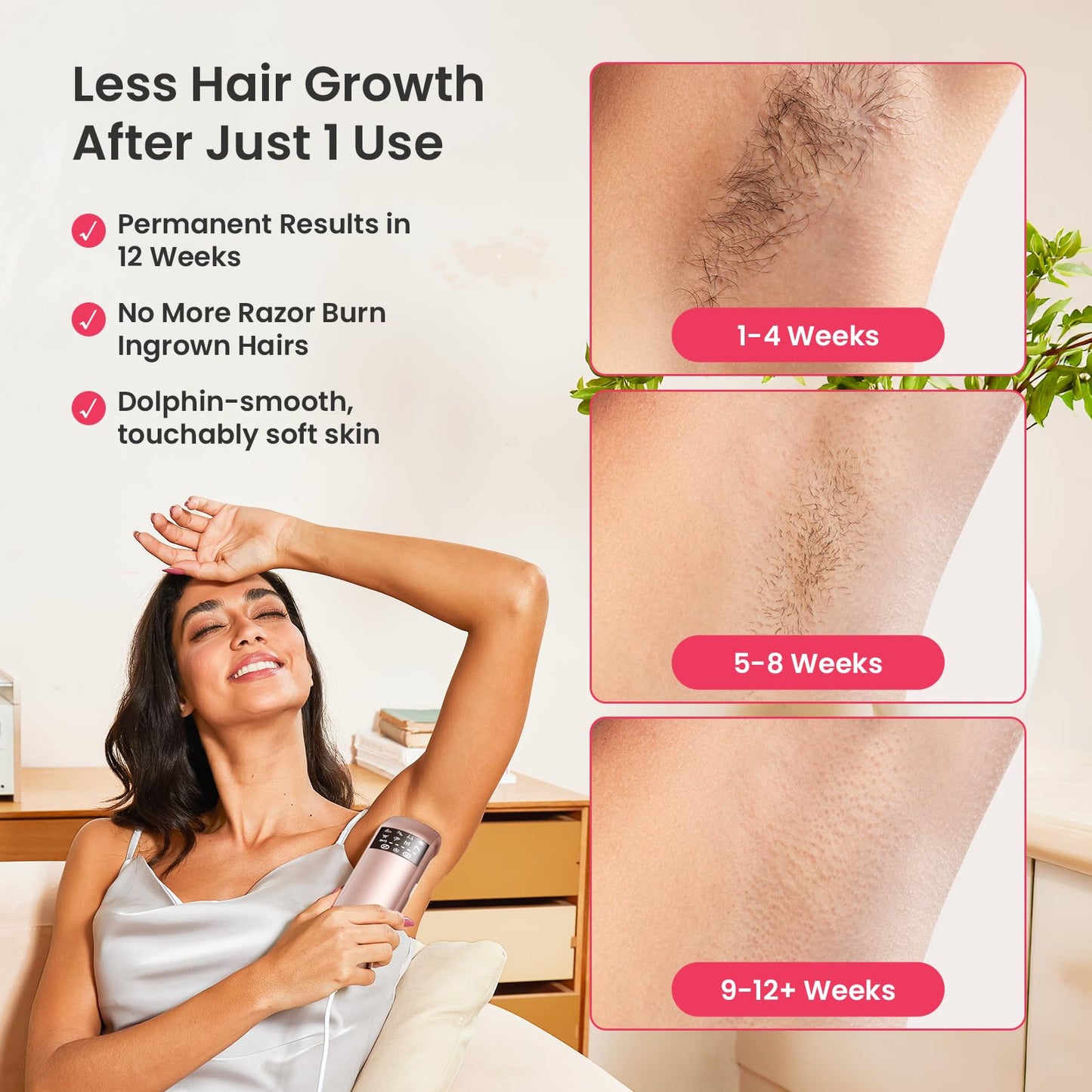 IPL Laser Hair Removal for Women and Men, Home Hair Removal Device for Ingrown & Coarse Hair, 37°F Painless Sapphire Ice Cooling Hair Removal for Legs, Facial, Armpits, Bikini