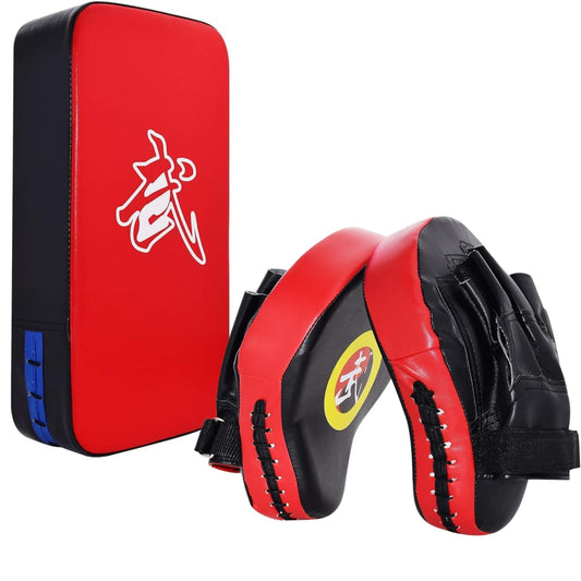 TLBTEK Taekwondo Kick Boxing Mitts and Pads,PU Muay Thai Pads MMA Karate Kick Punching Pad Kickboxing Training Pads Martial Arts Punching Pads Kicking Shield