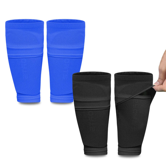 ATHCISE 2 Pairs Kids Youth Soccer Shin Guard Sleeves with Optimized Insert Pocket, Shin Pad Compression Sleeves for 3-15 Years Old Boys Girls Child Teens for Soccer Sport
