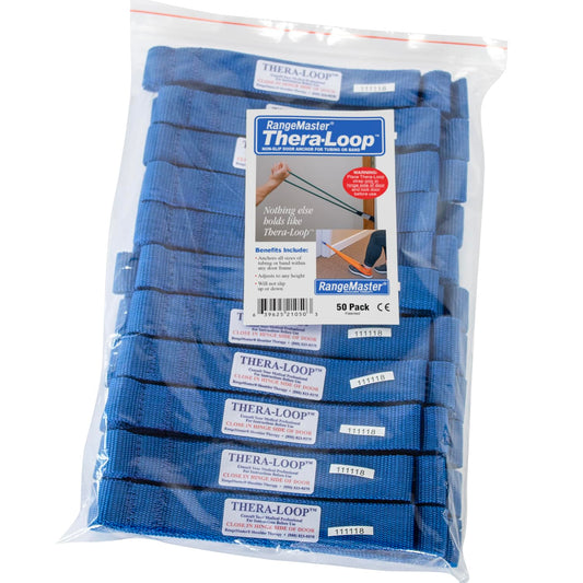 RangeMaster Thera-Loop Banding & Tubing Door Anchors │ Non-Slip │ Complements Exercise Bands or Tubes │ Great for Exercising and Strengthening Activities | Multi-Purposes Door Anchors | 50 pack