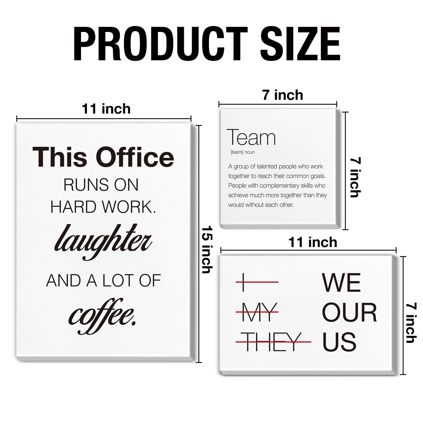 Inspirational Wall Decor for Office Teamwork Wall Art Motivational Posters Set of 6 Framed Modern Office Team Canvas Artwork, Team Gifts