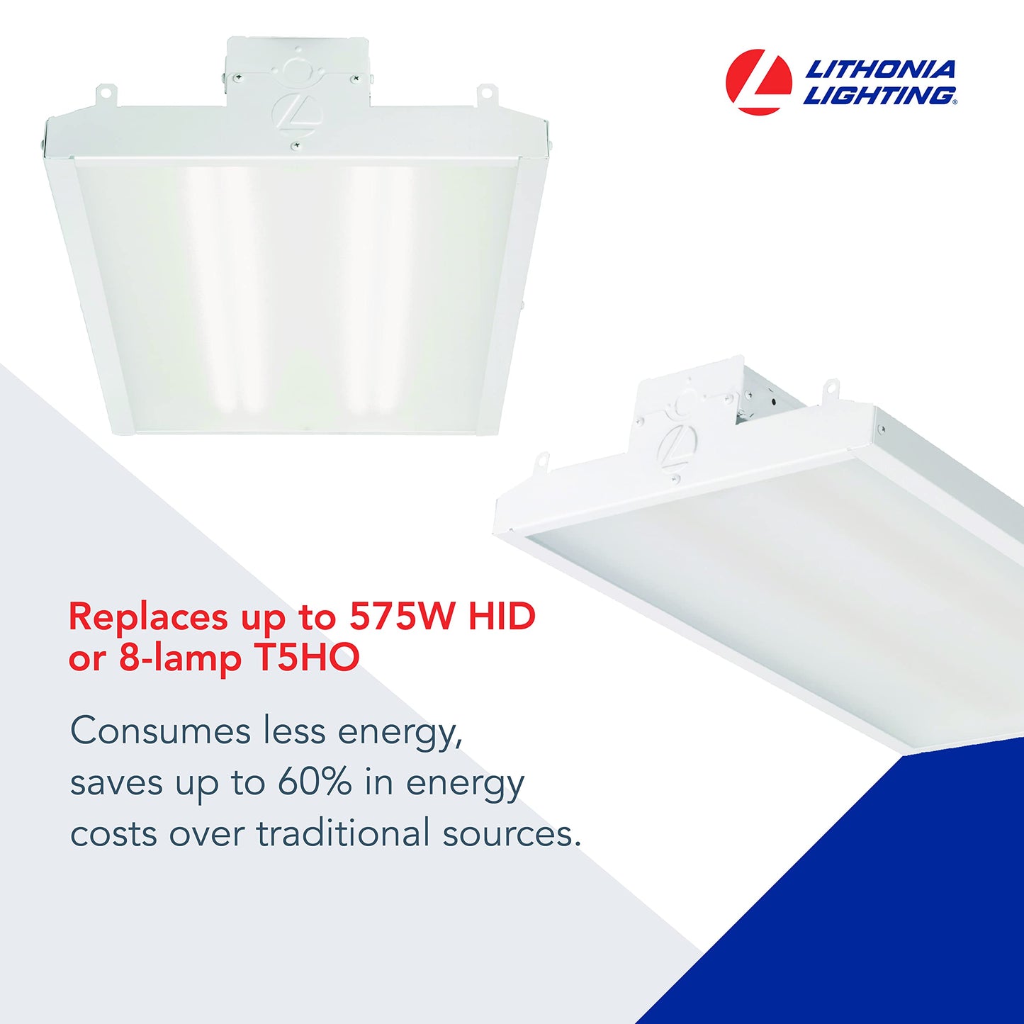 Lithonia Lighting I-BEAM LED High Bay Light, Ceiling Lighting Fixture, 12,000 Lumens, 4000K Cool White, Dimmable LED Shop Lights for Warehouse, Garage, Work Light, MVOLT 120-277V (IBE 12LM MVOLT 40K)
