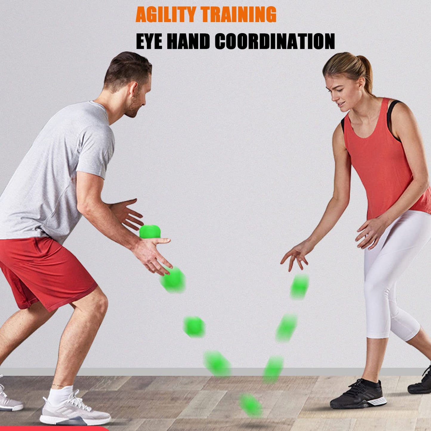 AIRLAXER Reaction Ball,Reflex Ball for Hand Eye Coordination Training,2.83 inch,Pack of 3-Blue,Grey,Green.