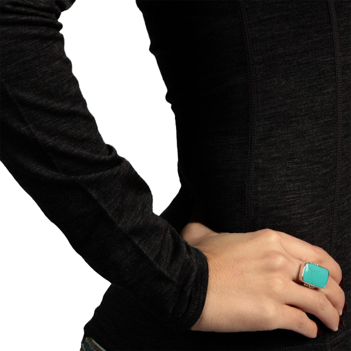 100% Merino Wool - Women's Expedition Weight Crew - Heavyweight Top - No Itch Renewable Fabric - Black - Medium