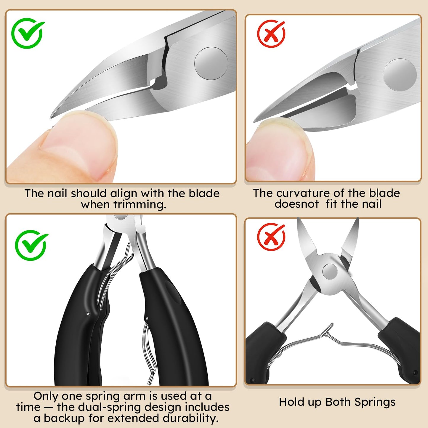 Upgrade Ultra Wide Jaw Opening Nail Clippers for Thick Nails, Long Handled Toenail Clippers for Seniors Thick Toenails, Large Angled Head Sharp Cutters, Fingernail Clippers with Catcher for Men Women