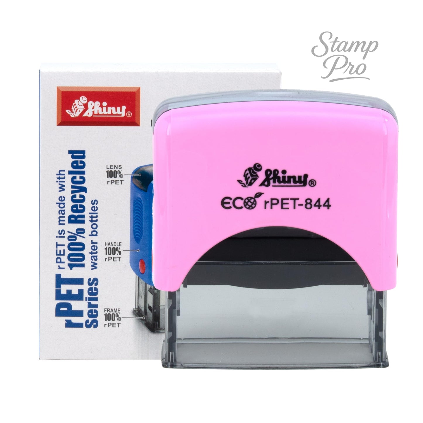 Stamp Pro Pink Self Inking 1 Line Custom Stamp – Personalized Name or Text Stamp for Home, School, Crafts & Business Use