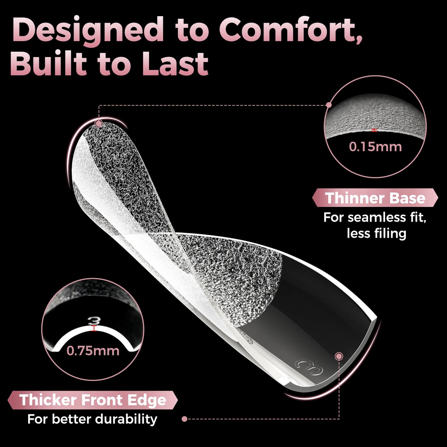 Luckyfairy Short Coffin Fake Nails, 240pcs Soft Gel Pre-Filed Acrylic Short Ballerina Nail Tips, Half Matte Full Cover Clear Press on Flase Nail Tips for Nail Extension Home DIY 12 Sizes Gelly Tips