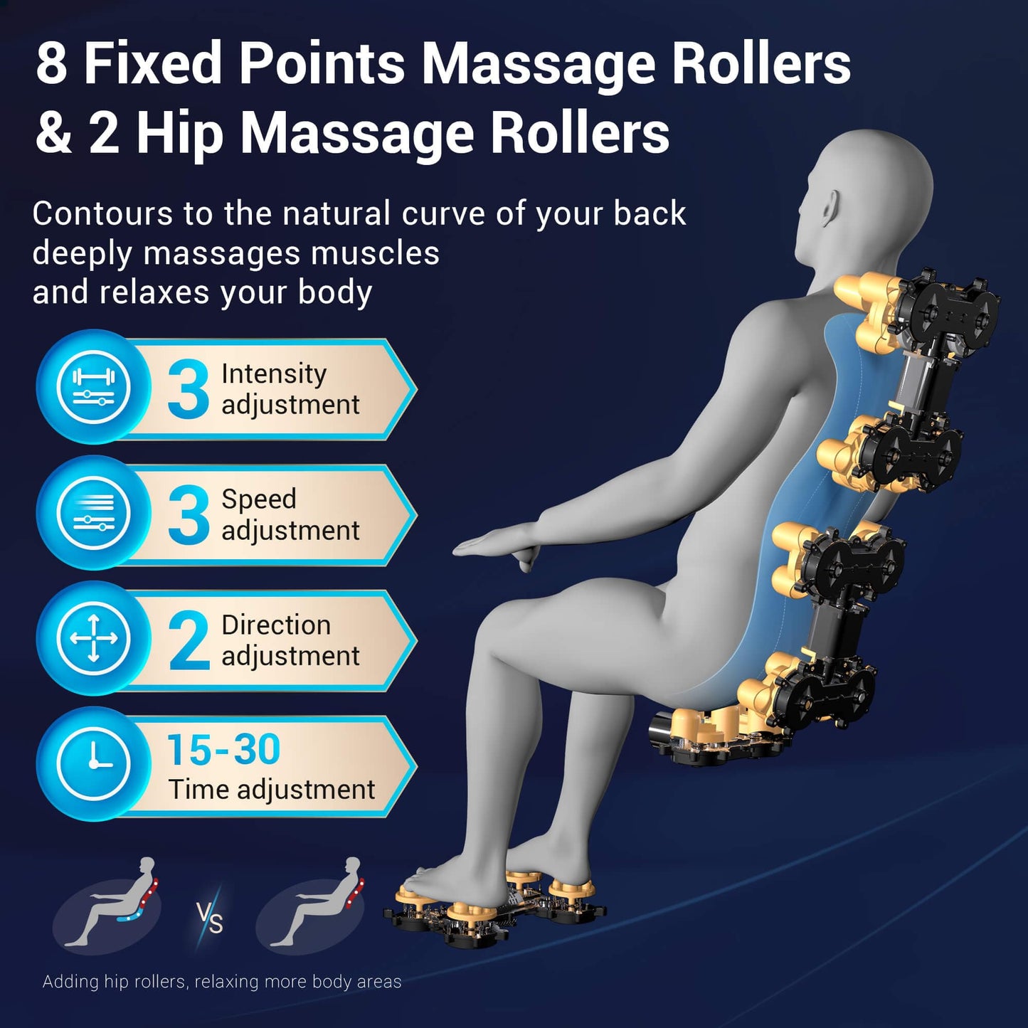 Mazzup Massage Chair Full Body with Heat, Full Body Zero Gravity Shiatsu Massage Chair, Kneading Recliner w/ 20 Auto Modes, Foot Massage, Bluetooth, USB Charging Port, Touch Screen Controller
