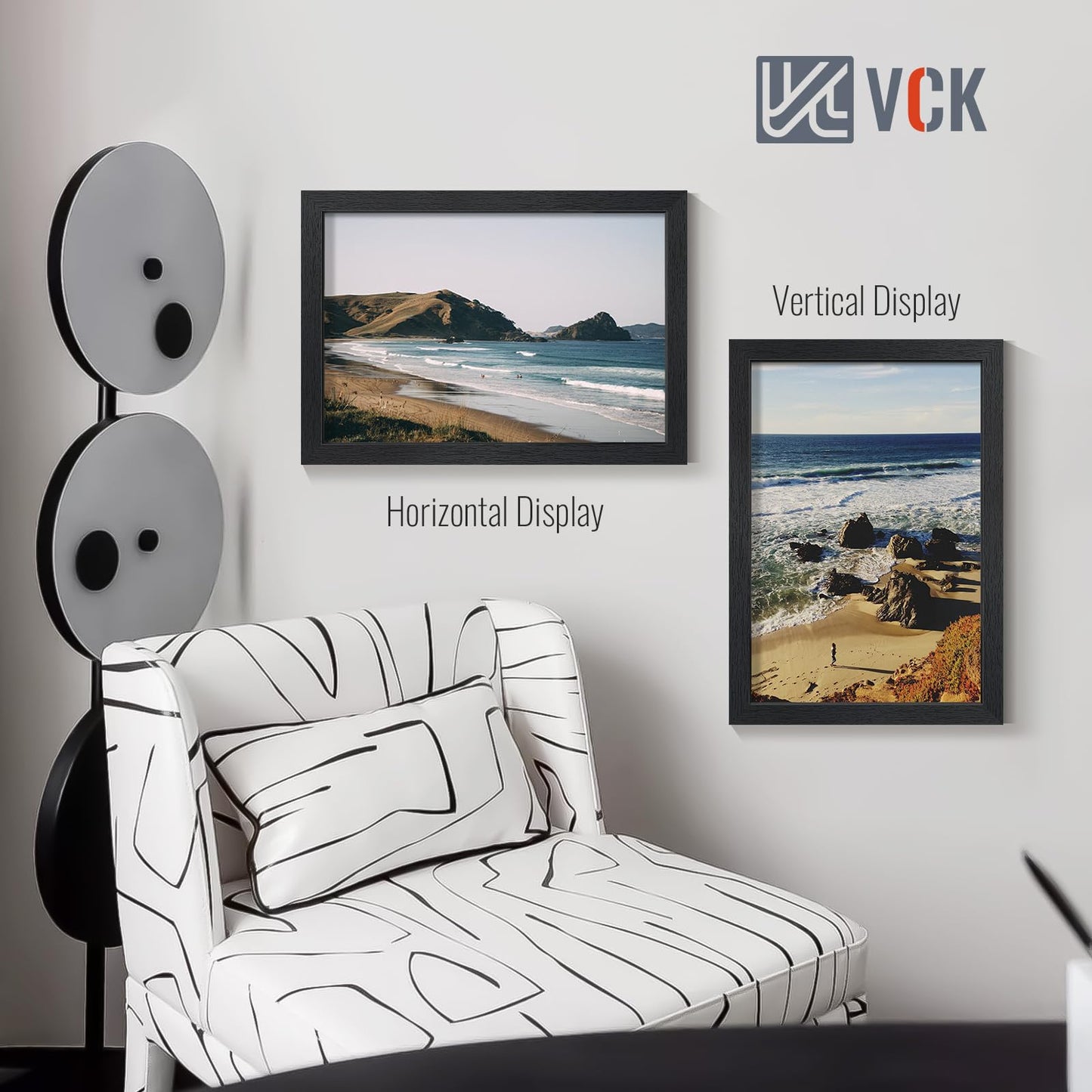 VCK 13x19 Picture Frames Black Set of 6, Wide Border Wood Poster Frame, Multi-Directional Display Family Photos, Office Prints, Studio/Gallery Artwork, Woodgrain Series, Wall Hanging