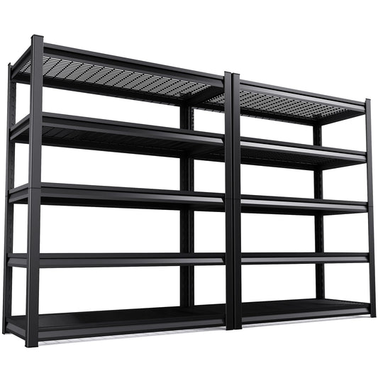 72”H*46”W Metal Garage Shelving Unit, Heavy Duty 5-Tier Garage Storage Shelves, 3000 lbs Large Industrial Shelving, Adjustable Wire Shelves Utility Rack Shelf, Steel Shelving for Warehouse, 2 Pack