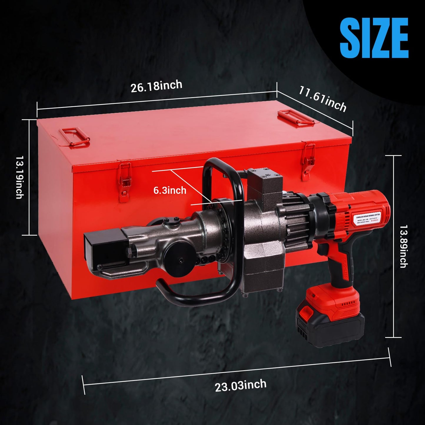 LOSCHEN Cordless Rebar Cutter and Bender,Portable Handheld Rebar Cutting and Bending Saw,Electric Hydraulic Rebar Cutter Bender,Cutting and Bending up to 5/8" #5 (16mm) Rebar (Li-ion Battery Version)