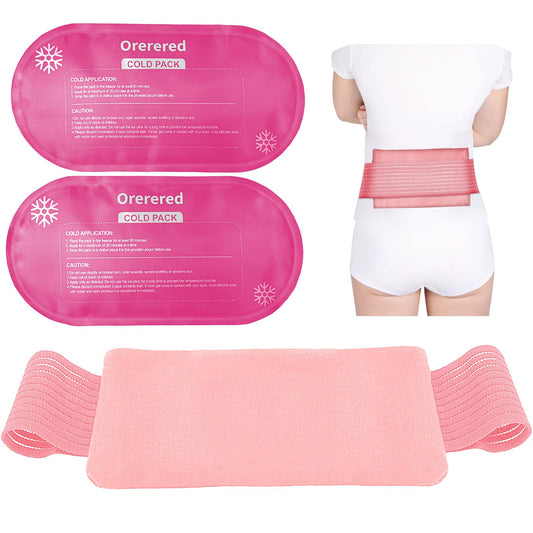 Ice Packs for Injuries Reusable, 3-Piece Set Soft Cold Gel Soft Ice Wrap for Injury, Alleviate Joint and Muscle Pain - Gel Ice Pack Resuable for Back, Elbow, Shoulder(3pcs-Pink)