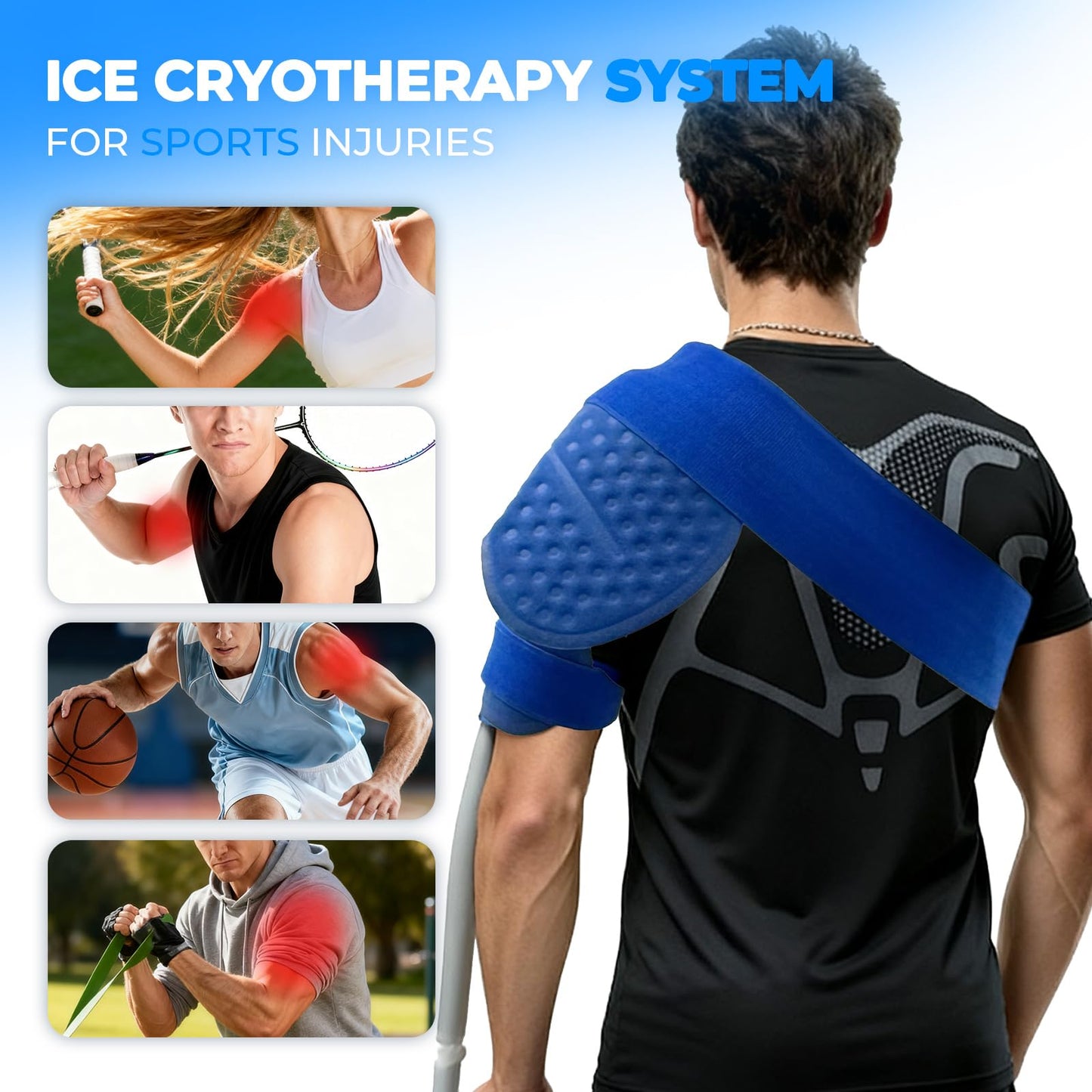 EONIX Cold Therapy Machine with Programmable Timer,Compact and Portable Ice Machine for Shoulder After Surgery,Cryotherapy Pain Relief w/Compression Pad for Shoulder,Hip,Ankle and Foot