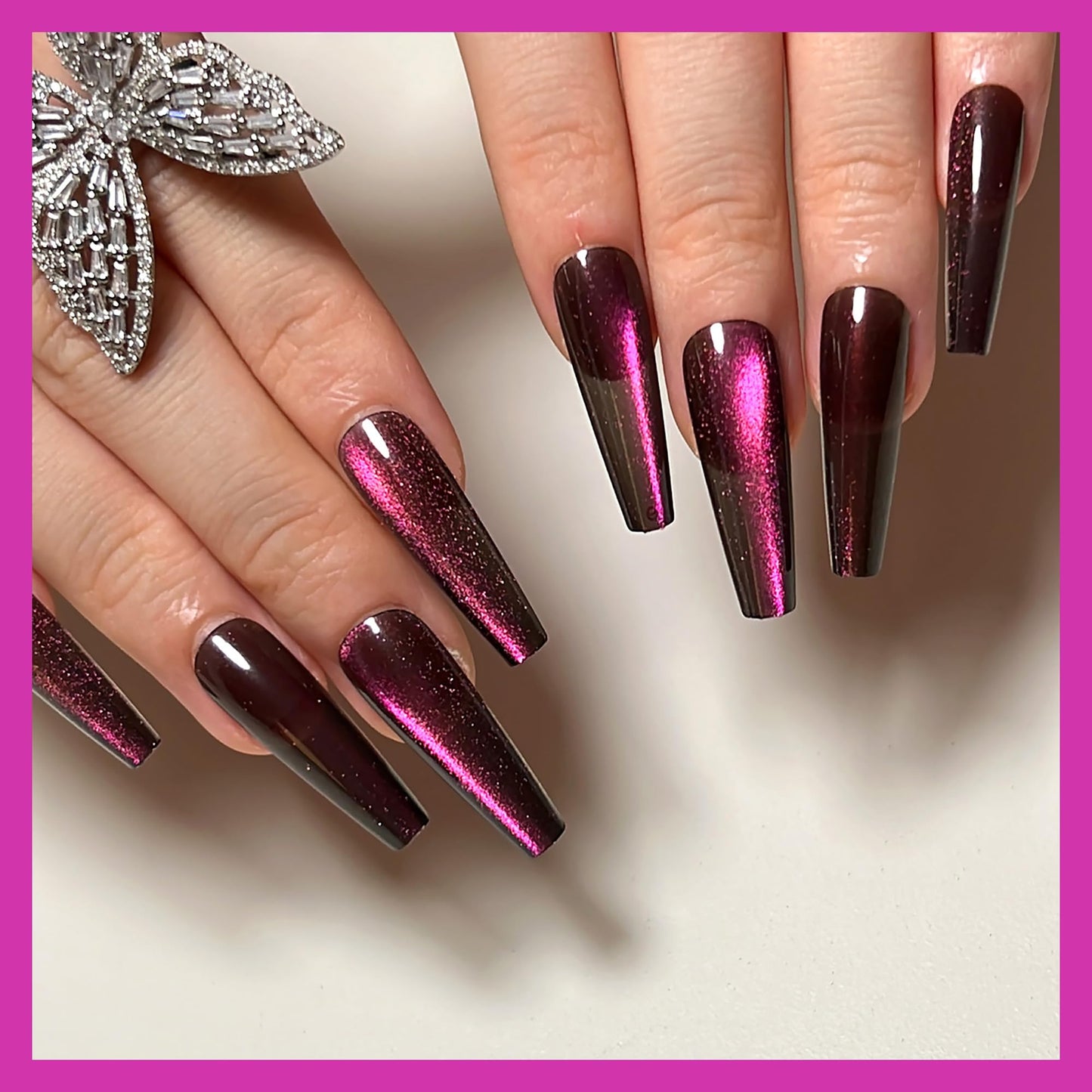 KKUUOO 4 Pack Press on Nails, Long Coffin Fake Nails, Gradient & Glitter Design False Nails, Full Cover Glossy Acrylic Nails, Stick on Nails for Women Girls, 96 Pieces 12 Sizes