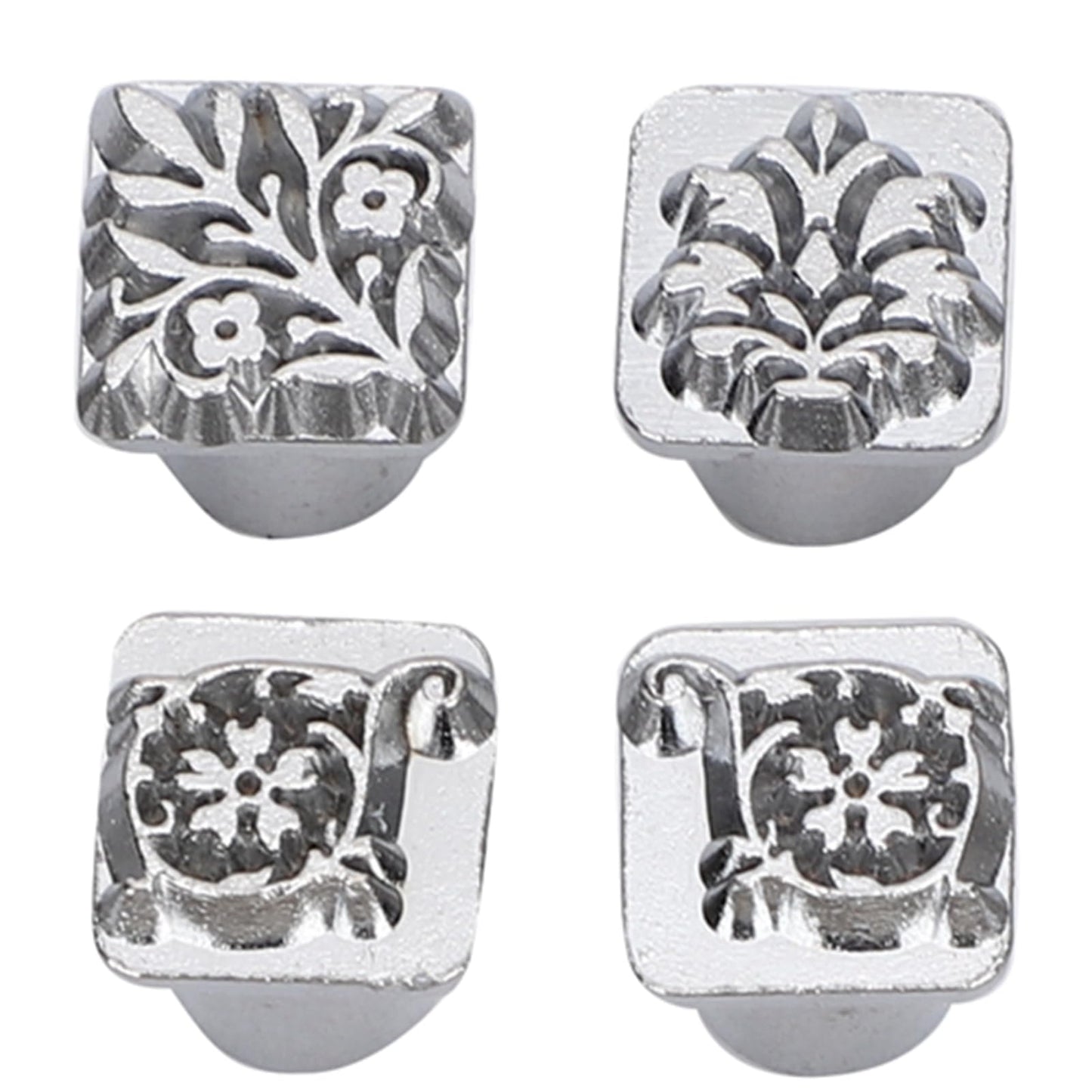 12PCS Leather Stamping Tools, 12 Patterns Zinc Alloy Leather Craft Stamps Punch Set Tool, Flower Design Leather Stamper for Leather Craft DIY Jewelry Marking