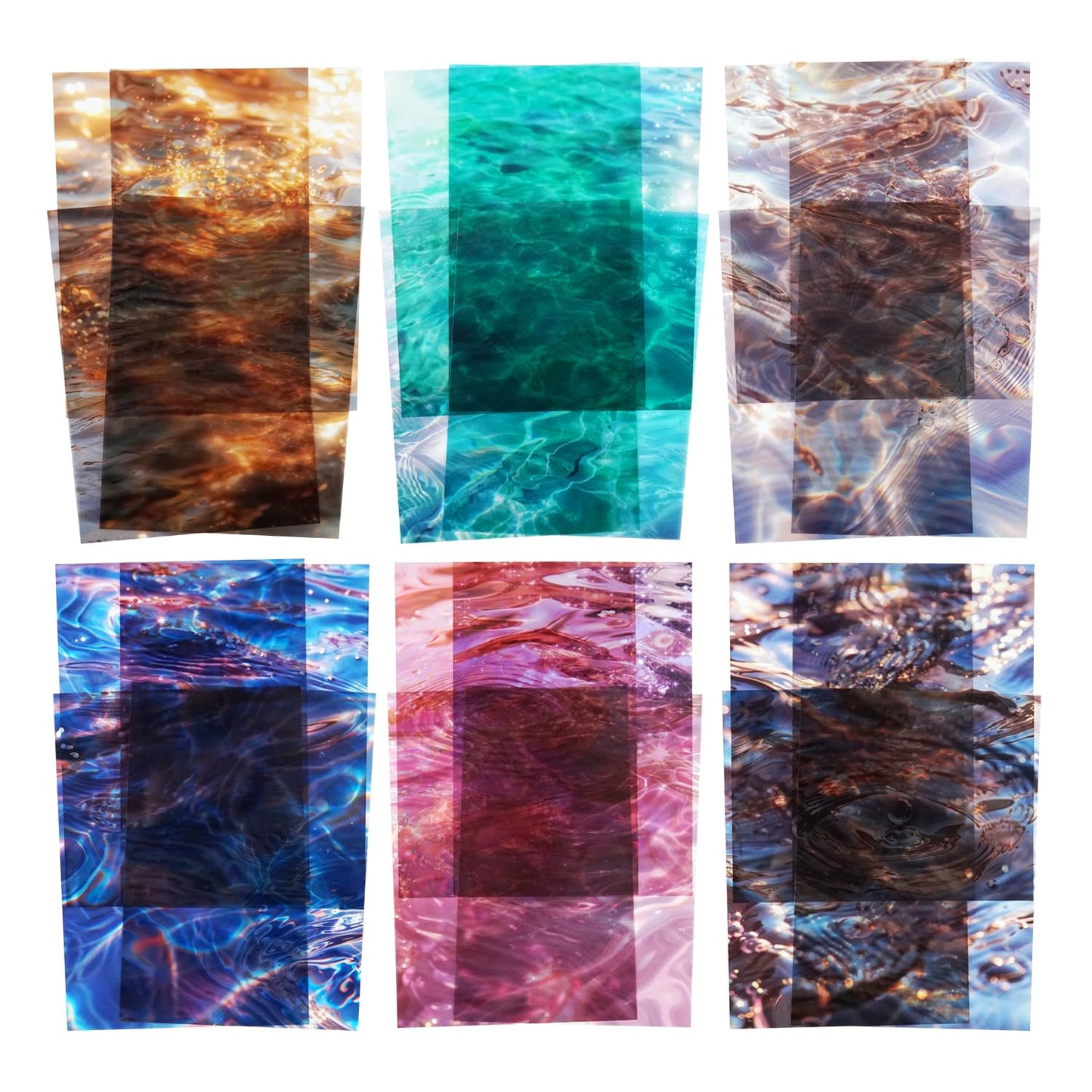 AuriicLeaf Wave PET Scrapbook Stickers Set, 60PCS Ocean Ephemera for Scrapbooking, Junk Journaling, Crafting, DIY Projects, Diaries, and Art Supplies