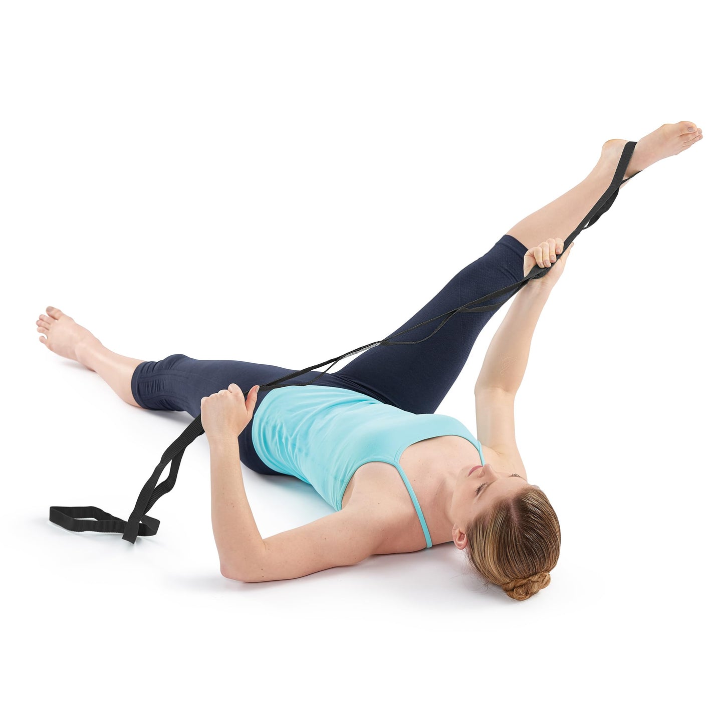 OPTP The Original Stretch Out Strap XL with Exercise Book, USA Made Stretch Out Straps for Physical Therapy, Yoga Stretching Strap or Knee Therapy Strap - Ten Loops, 7'5" Strap
