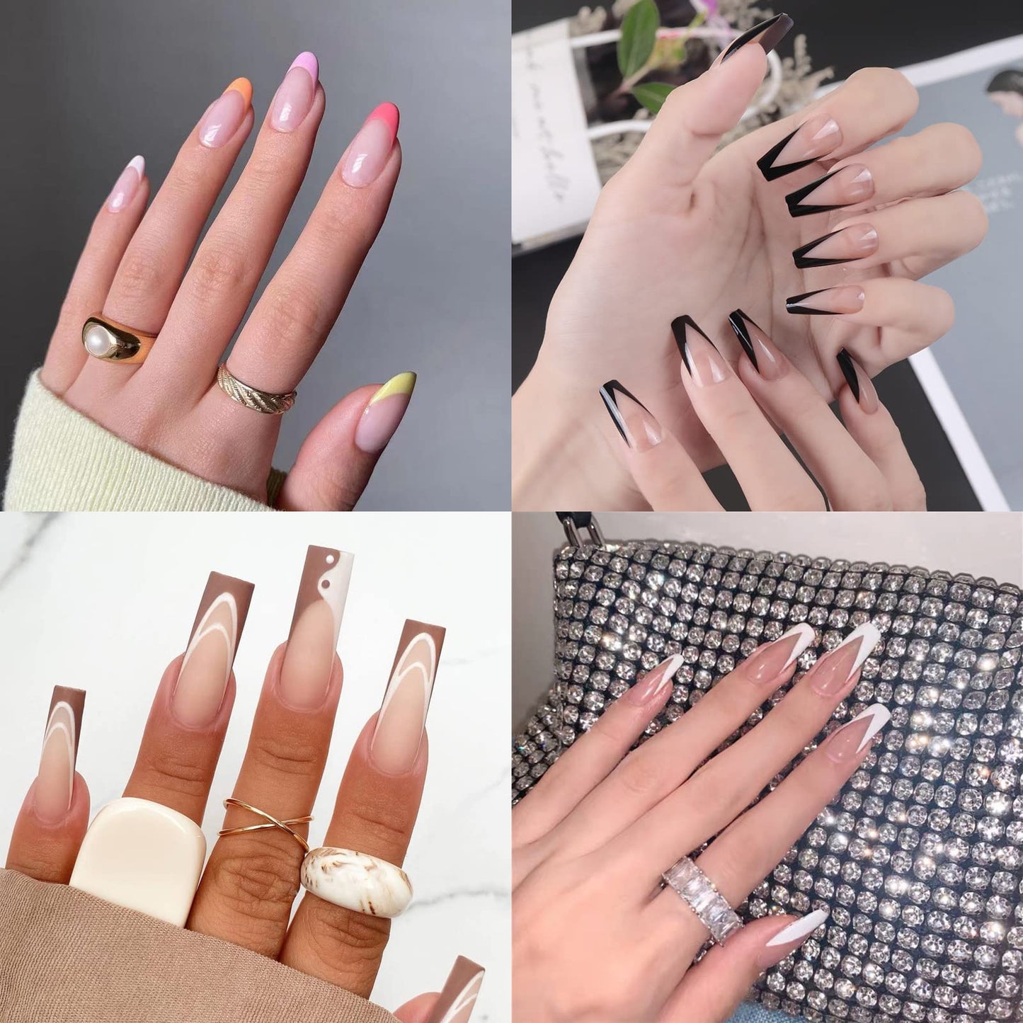 4pcs Large Swirl French Line Nail Stamping Plates French Tip Nail Stamp Plate Starry Star Moon Design Stamping Plates Nail Art Kit Galaxy Night Sky Large Nail Stamp Templates