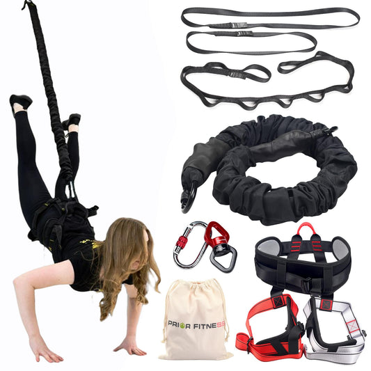 PRIOR FITNESS Bungee Fitness Set, Professional 4D Flying Exercise Bungee Kit with Rigging Hardware Heavy Duty Bungee Dance Rope Sturdy Antigravity Bungee Workout Equipment for Home Gym Studio XXL