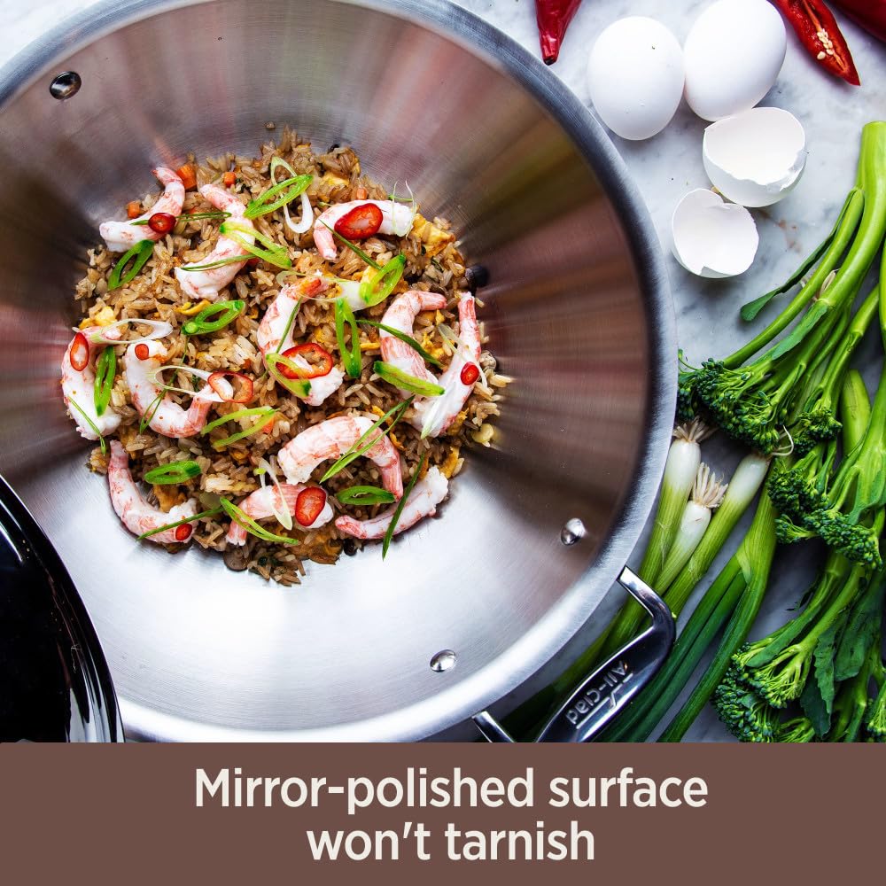 All-Clad Copper Core 5-Ply Stainless Steel Fry Pan 10 Inch Induction Oven Broiler Safe 600F Pots and Pans, Cookware Silver