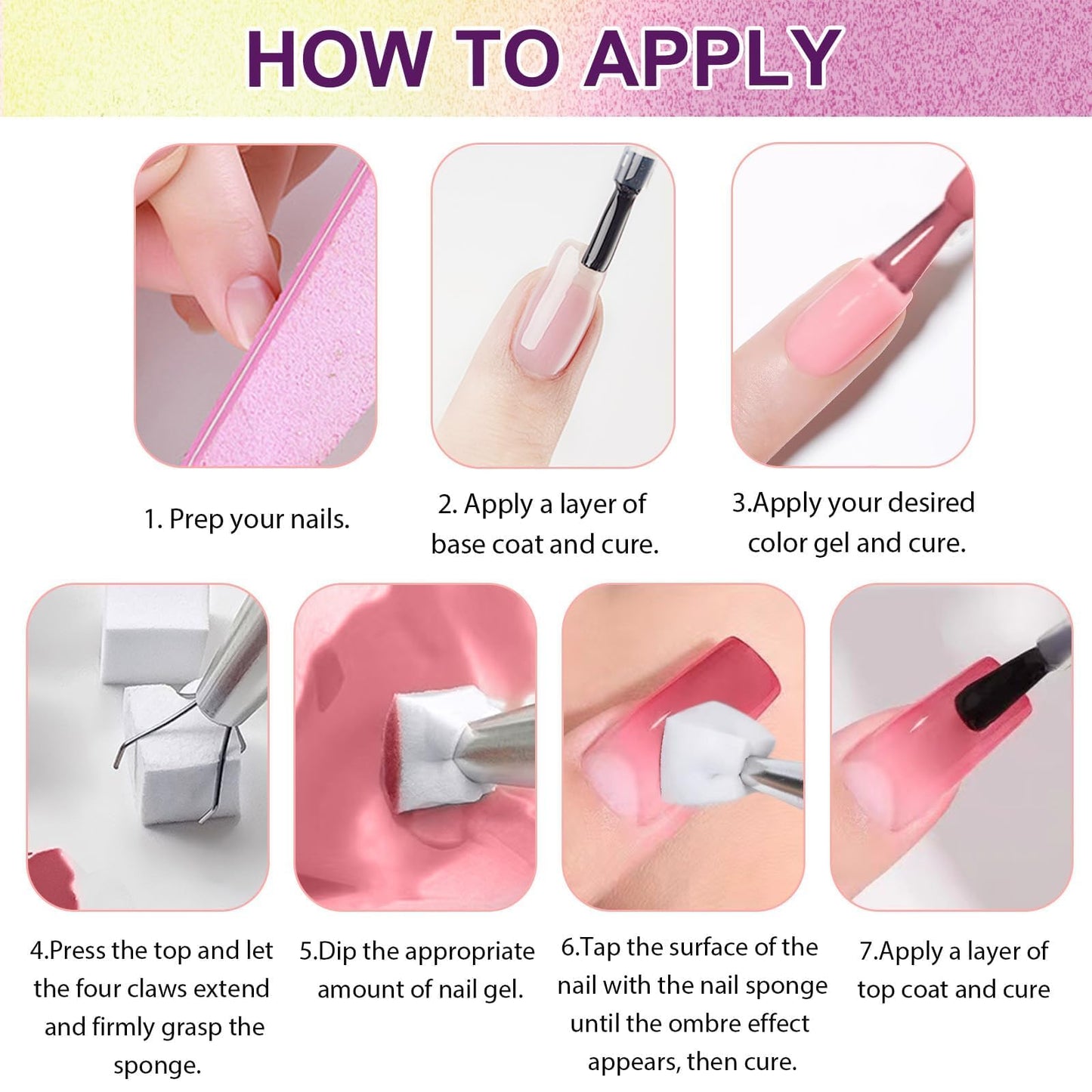 U-Shinein Gradient Painting Gel Set, 9 Colors Ombre Gel Nail Polish Red Brown Light Blue Pink Sponging for Pigment Pat Aura Nails French Manicure Soak Off UV Canyon Bloom