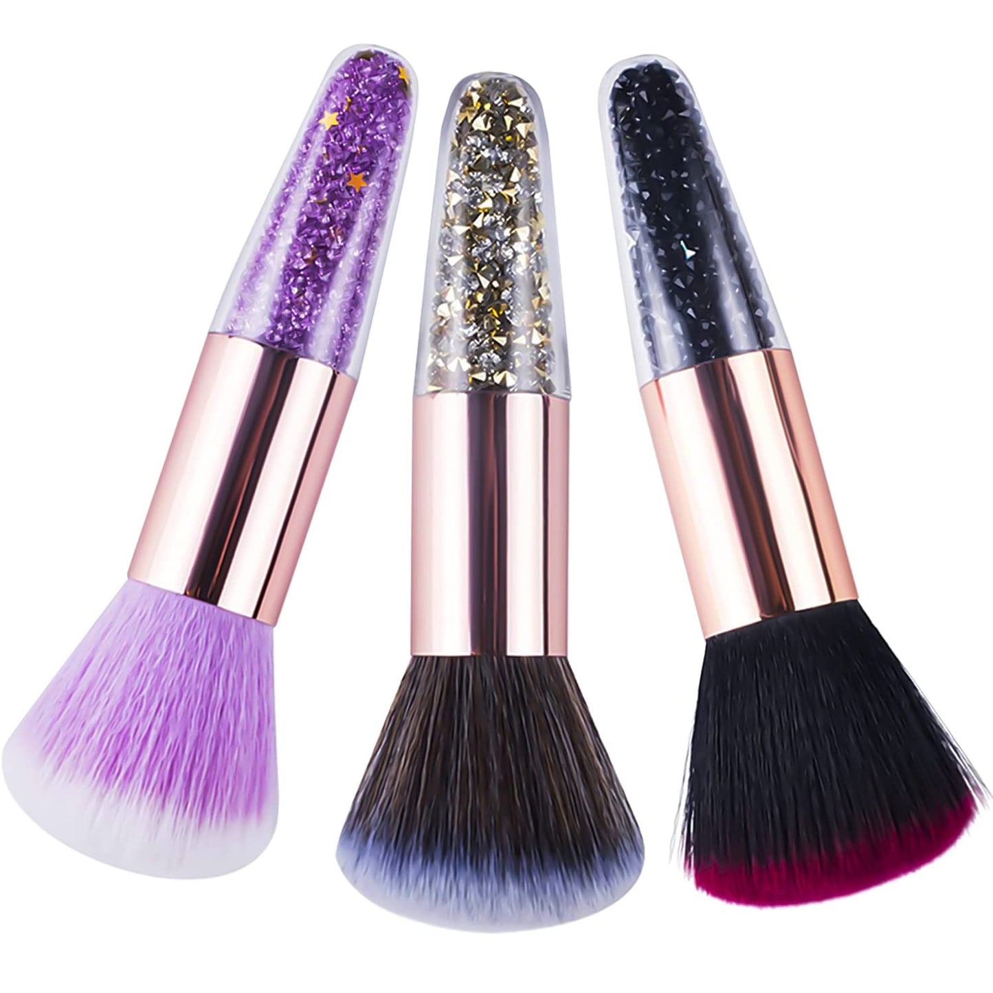 SILPECWEE 3Pcs Nail Art Brushes Nail Dust Brush Nail Cleaning Brush Blush Brush Makeup Brushes Nail Powder Brush Manicure Brush Nail Art Supplies