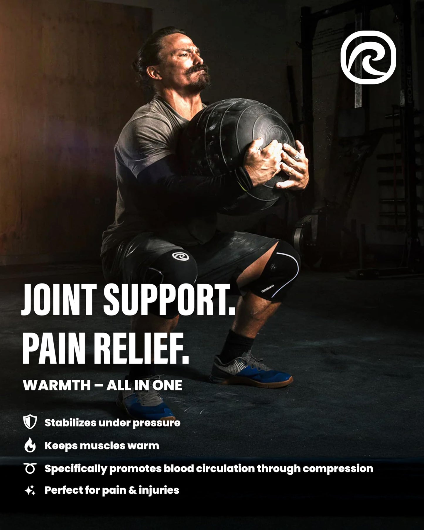 Rehband 5mm Knee Sleeves for Functional Training, Cross-Training & Powerlifting, Weightlifting Knee Support made of Neoprene, Unisex, Colour:Camo - 1 Pair, Size:X-Large