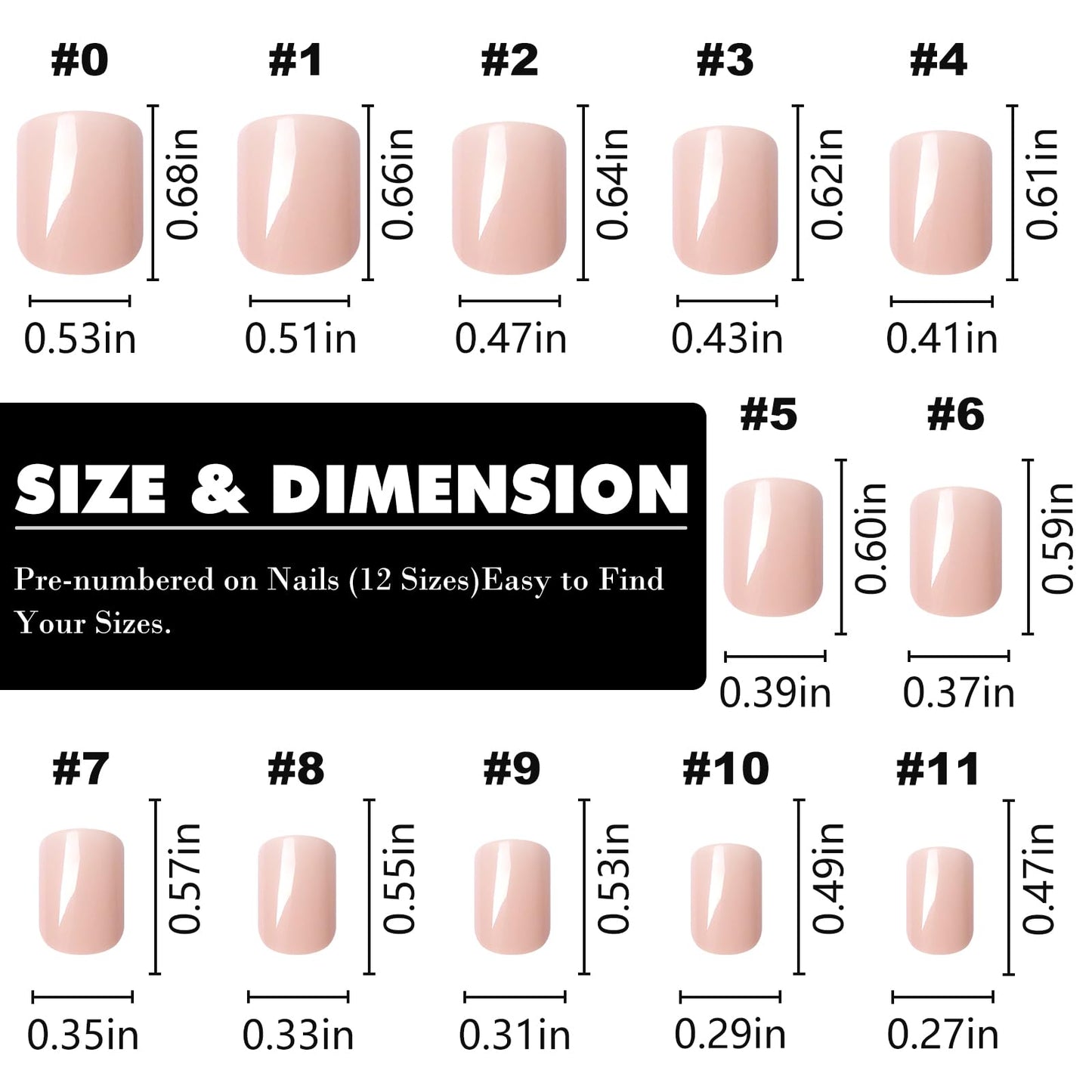 LuckForever Short Press on Nails 240pc Glossy Lotus Pink Press on Nails Short Square Round Fake Nails Full Cover 10 Sheets Nail Adhesive Tabs,Small Wooden Sticks and Nail Files False Nails for Women
