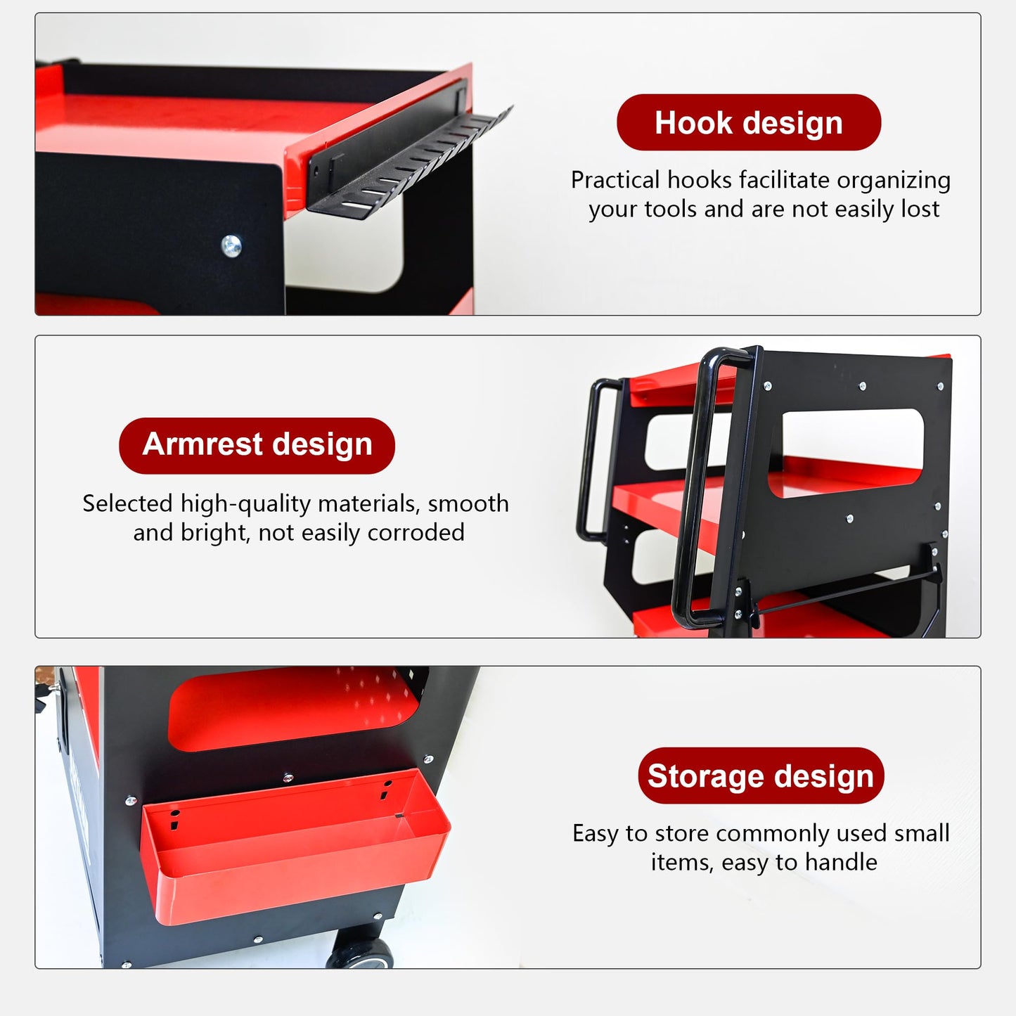 Professional 4-Tier Rolling Tool Cart with Locking Cabinet, Heavy-Duty Steel Detailing Cart for Mechanics, Mobile Garage & Workshop Storage