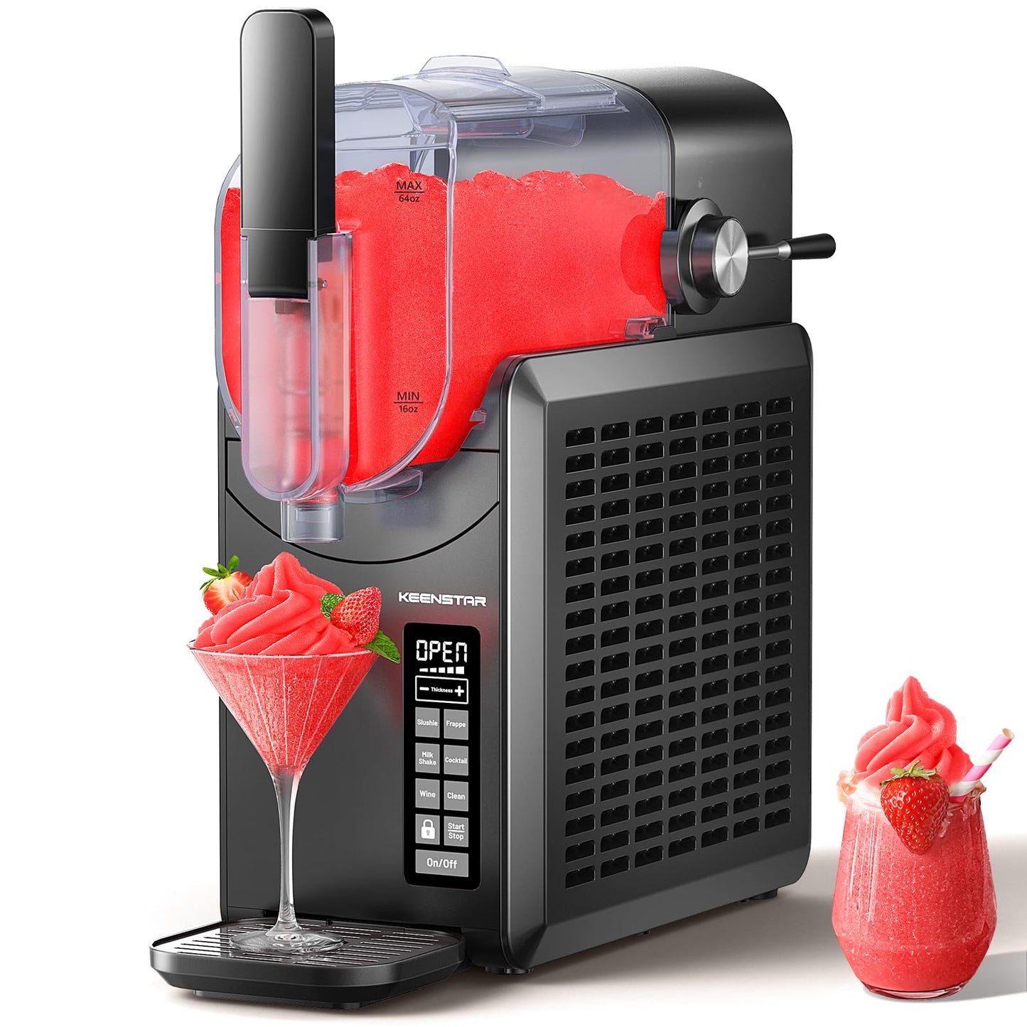 KEENSTAR 88oz Slushie Machine, Slushy Machine for Home with 5 Preset Programs, No Ice Needed, Frozen Drink Maker with Self-Cleaning for Frozen Margaritas, Frappés, Milkshake & More