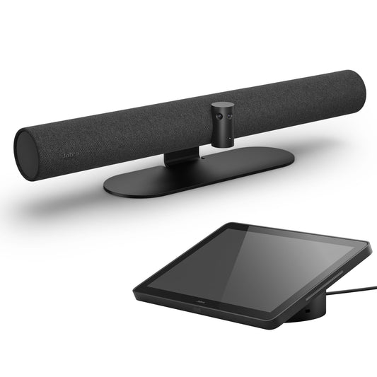 Jabra PanaCast 50 Video Bar System - All-in-one Meeting Room Solution, Audio bar, 180° Full-Room Webcam, Intelligent AI-Enabled Features, and PanaCast Control Touchscreen - All Platforms - Black