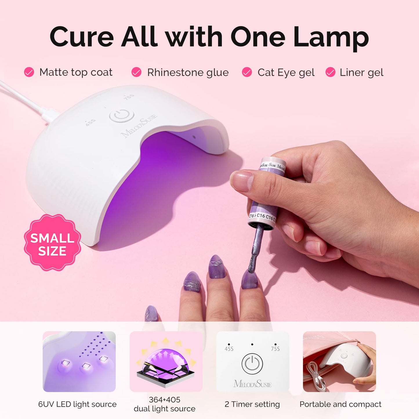 MelodySusie Gel Nail Polish Kit with UV Light P-ART06F- Popular Color Jelly Gel with Builder and Baser &Glossy Top Coat Soak Off Includes Nail Art Tools Nail Art Gift for Women & Girls