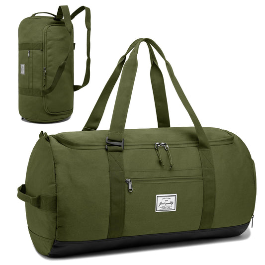 Lyweem Travel Duffel Bag for Men Duffle Bag Large Size for Women Weekender Overnight with Shoes Compartment Multifunctional Gym Bags 60L, Green