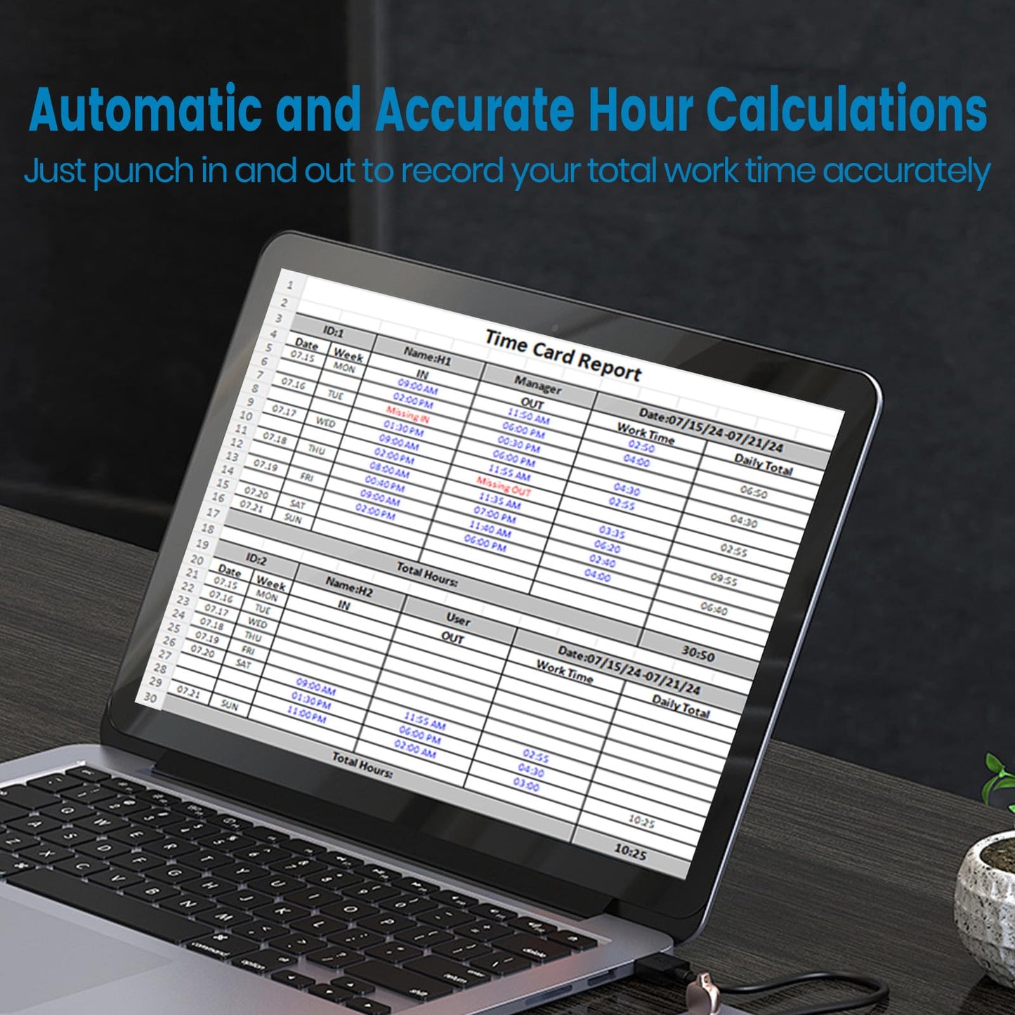 HapAttend Time Clocks for Employees Small Business Automatic Calculate Hours, 0 Monthly Fees Fingerprint Time Clock, H3 Standalone Biometric Clock in Machine for Employees with 5 RFID Cards (No WiFi)