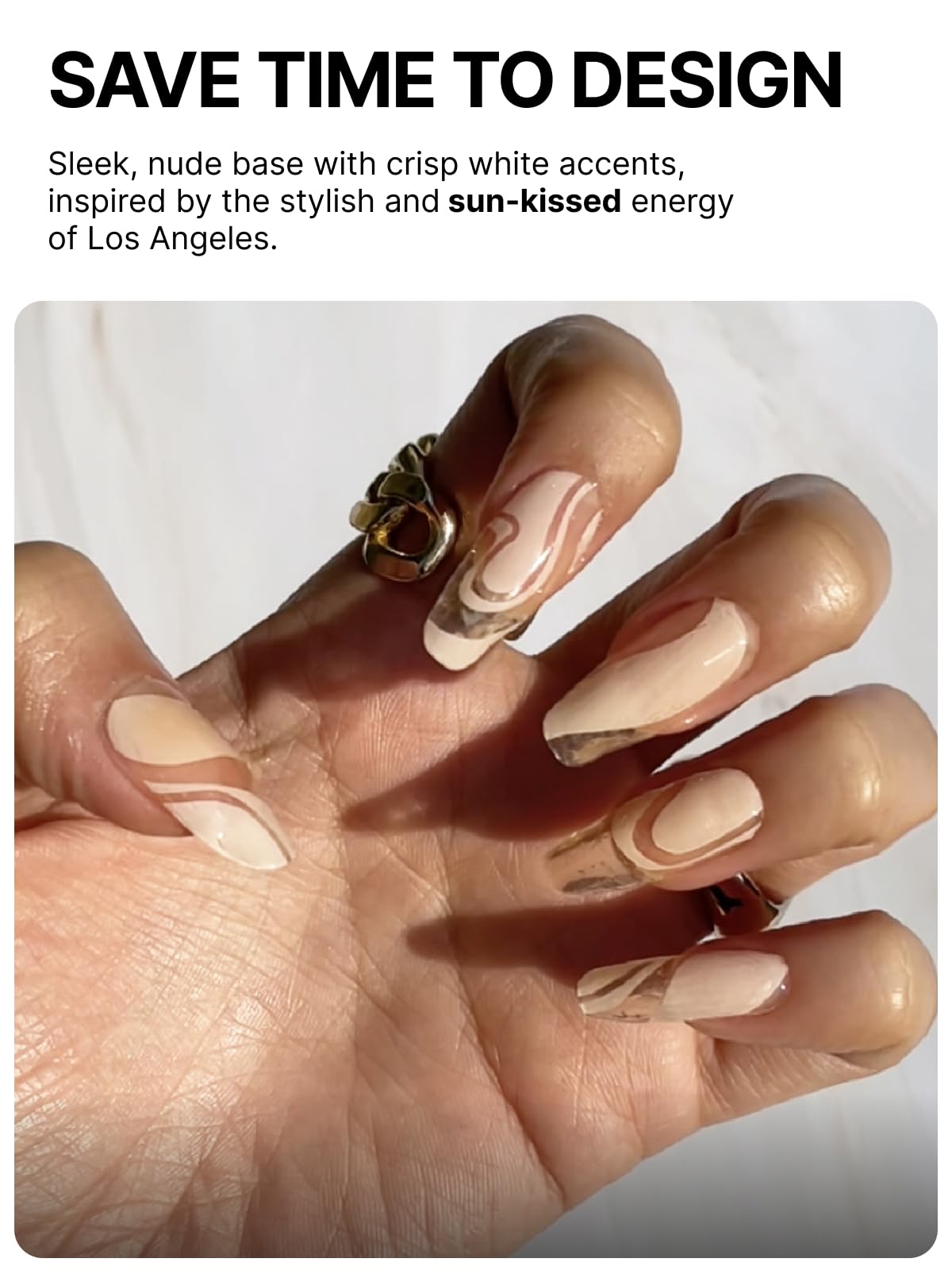 UUUUUU Semi Cured Gel Nail Strips | Salon-Quality | UV Free Gel Nail Wraps for Women | Easy Peel&Stick | Long-Lasting up to 14 Days | 28 Strips Set+File & Wipes | Gift-Ready(UGN109 Glossy & Nudy)