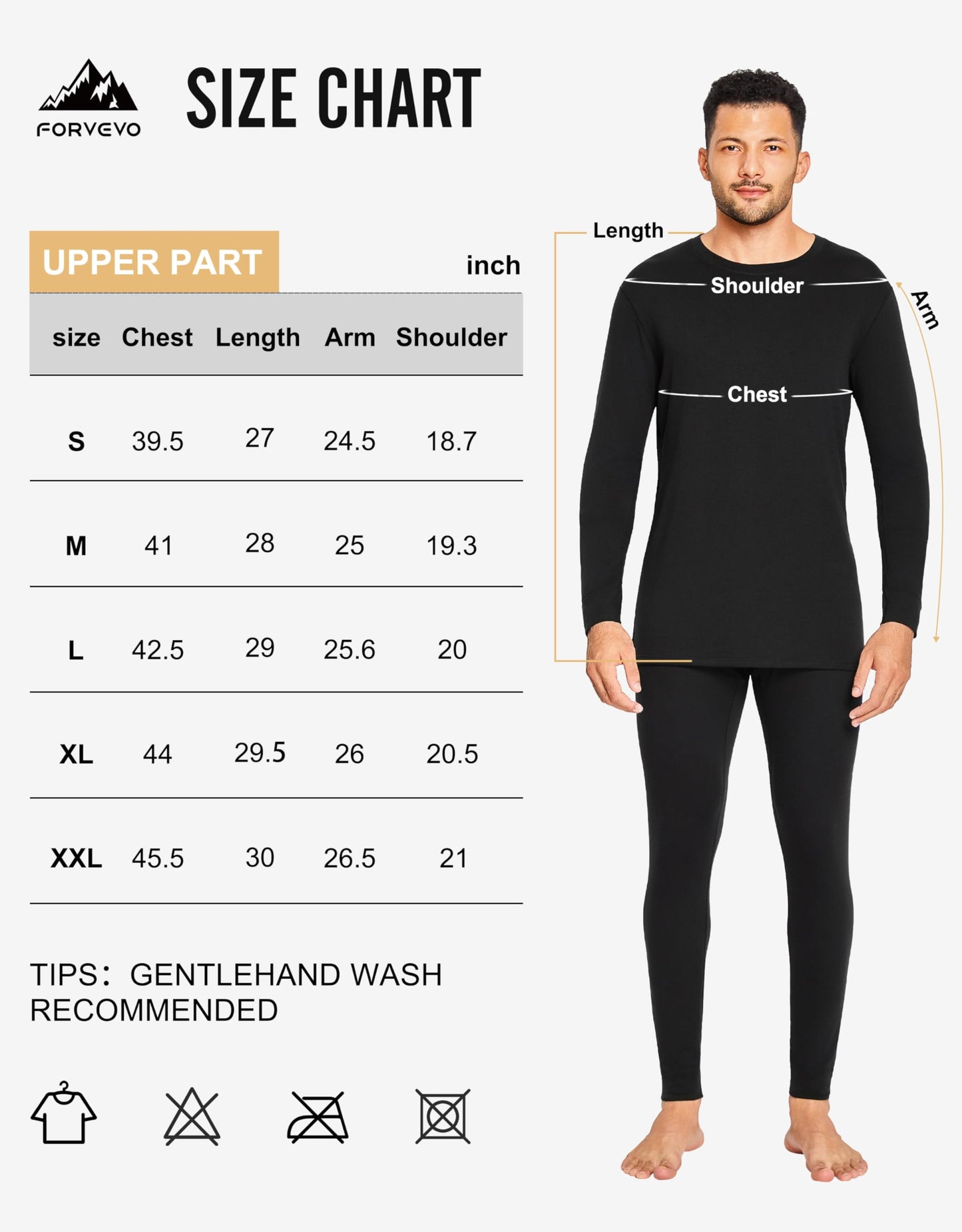 FORVEVO Merino Wool Base Layer Mens, 100% Merino Wool Long Sleeve Shirts for Men, Thermal Underwear Tops for Winter Ski (Black, 250g, L)