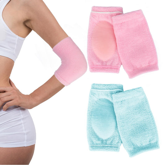 YBEATY 2 Pairs Elbow Moisturizing Sleeve Elbow Soft Gel Cover Heel Socks Breathable Brace Protection for Women SPA Moisturizing Dry Cracked Skin Care Calloused