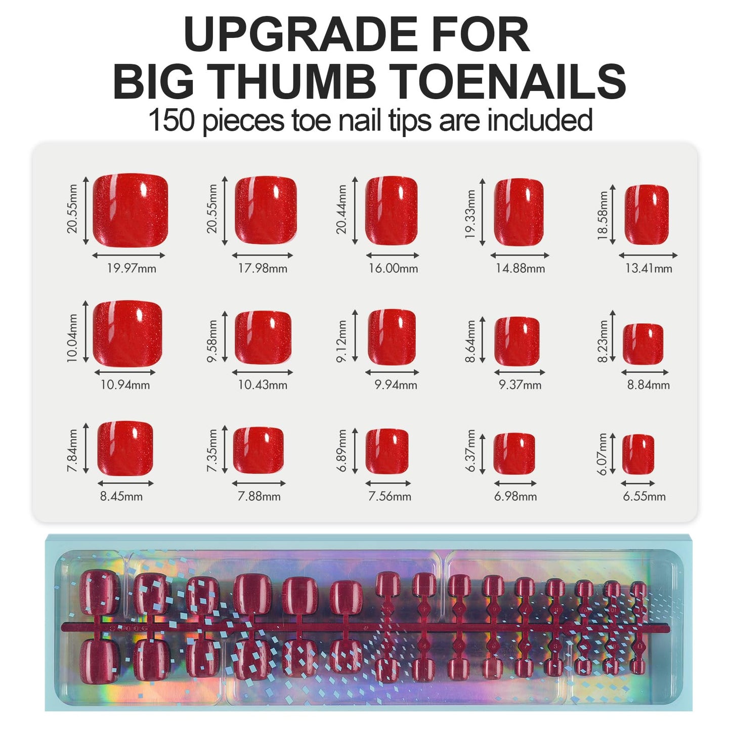 Vansiho Press on Toenails Short, Cat Eye Toe Nail Press on Square for Women, Soft Gel Fake Toenails, Acrylic Nails Soak off Toe Nail Home DIY 15 Sizes