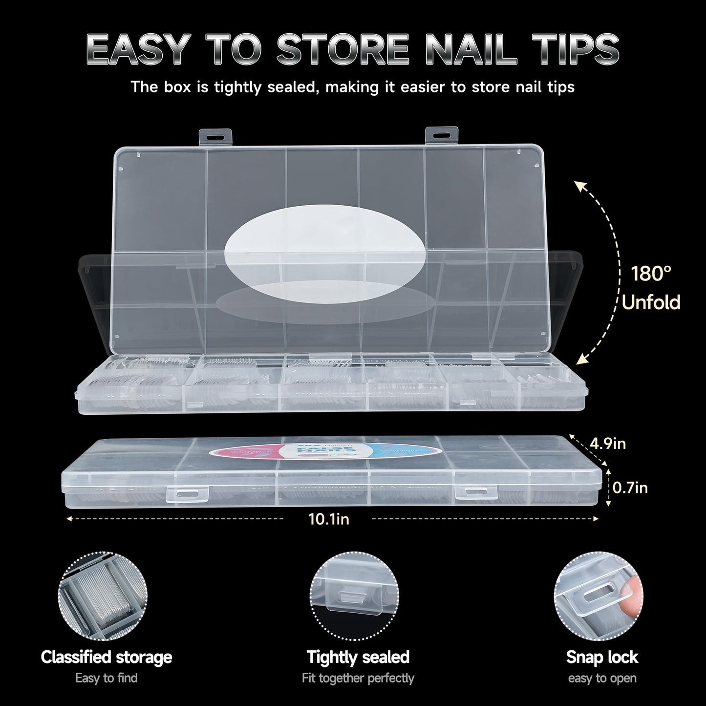 AKA Unicorn XXXL Long Square Soft Gel Nail Tips, 240Pcs Half Cover Clear Nail Extensions, 12 Sizes Pre-Shaped Clear Press On False Nails for DIY, Nail Tech & Salon Use